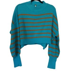 Free People‎ Stripped Cropped Pullover